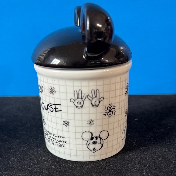 DISNEY MICKEY MOUSE SKETCHBOOK SMALL CERAMIC SUGAR/TRINKET CONTAINER - Picture 2 of 10